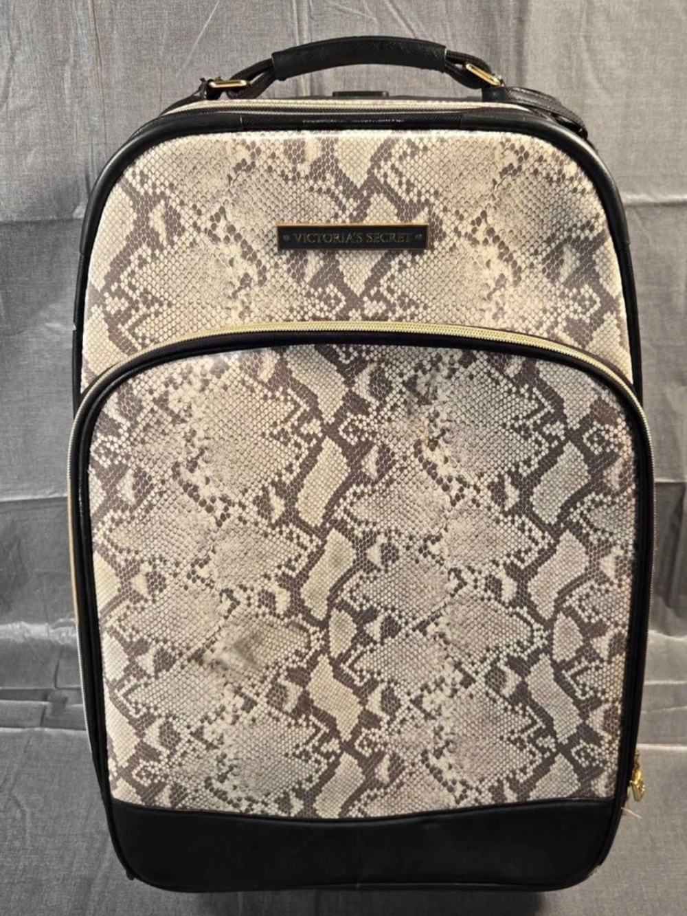 Victoria's Secret Snake-Print Backpack in Beige and Black